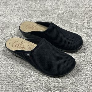 Fly Flot Womens Black Mesh Clogs Mules Womens 7.5 38 Comfort Anti Shock Italy
